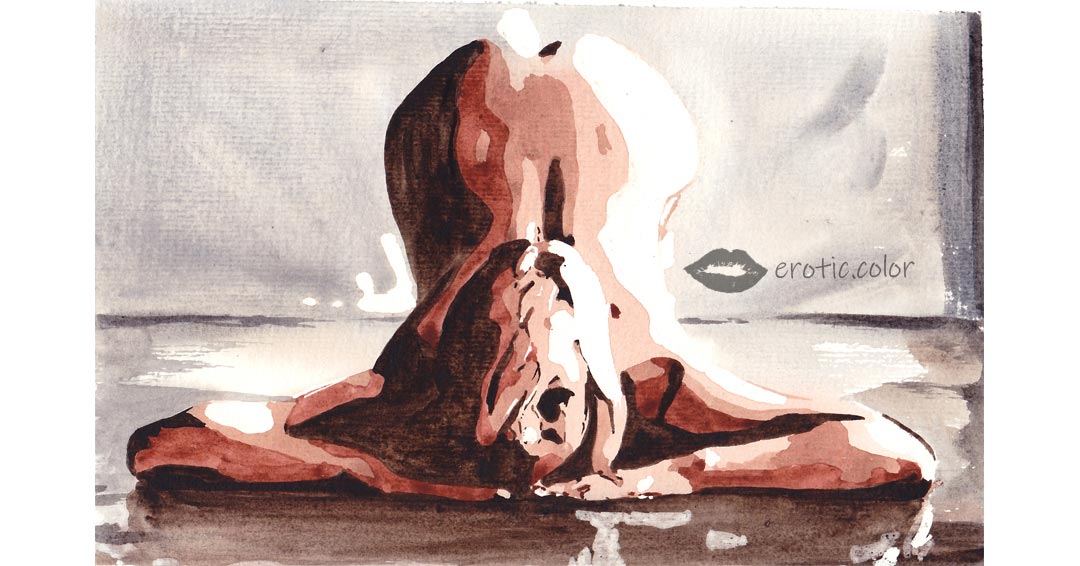 Nude Watercolor Portrait by erotic.color