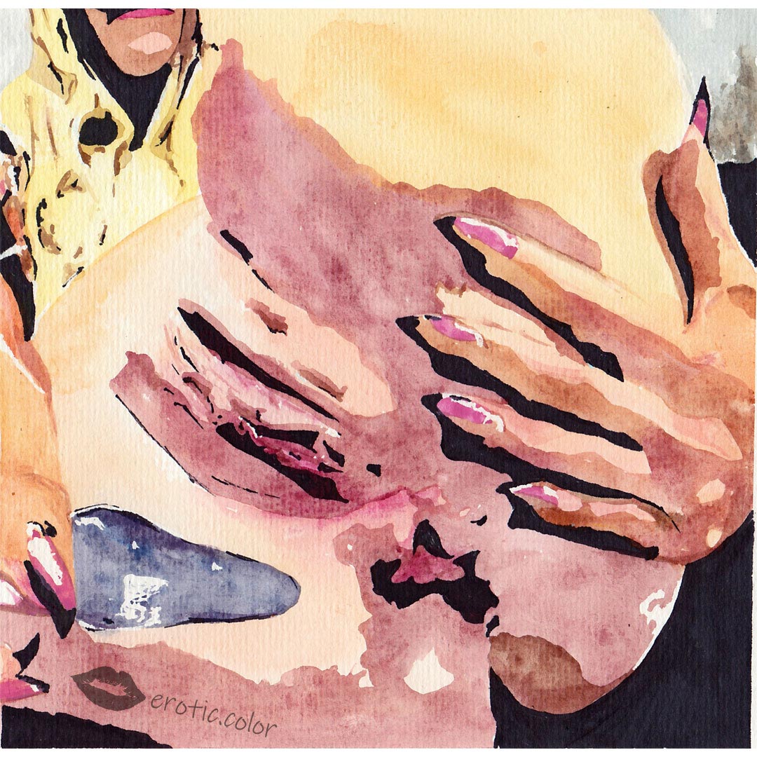 Nude Watercolor Portrait by erotic.color